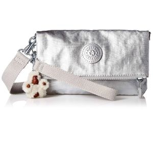 NWT Kipling Silver Belt Bag Crossbody Wristlet